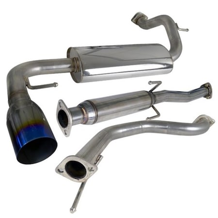 Overtime 2.5 in. Inlet N1 Style Catback Exhaust with Burnt Tip for 88 to 91 Honda CRX, 8 x 19 x 52 in. OV18296